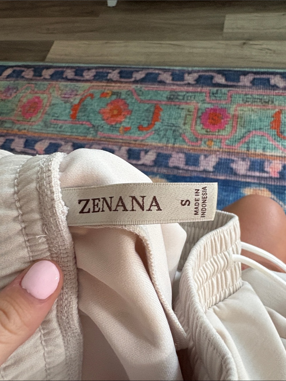 Zenana Outfitters Wide Leg Lounge Pants in Light Beige - Picture 3 of 3